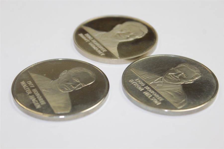 Jimmey Demaret (1990), Walter Hagen(1977), & Byron Nelson(1980) Memorial Tournament Commemorative Coins