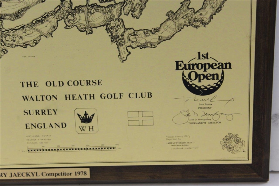 Barry Jaeckel's 1978 European Open Competitor Gift - Walton Heath GC Map - 1st European Open