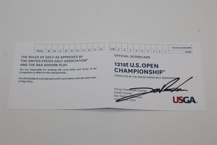 Champion Jon Rahm Signed 2021 US Open at Torrey Pines Official Scorecard JSA ALOA