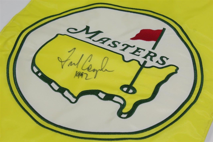 Fred Couples Signed Undated Masters Yellow Embroidered Garden Flag w/1992 JSA ALOA