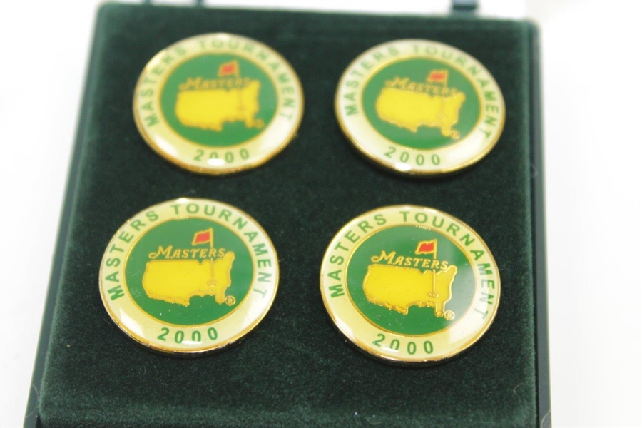 2000 Masters Tournament Set of 4 Ballmarkers in Original Box