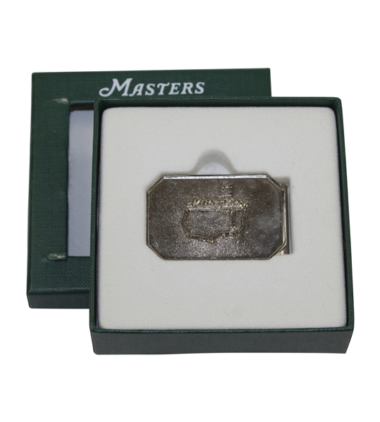 Masters Tournament Undated Silvertone Money Clip in Original Box