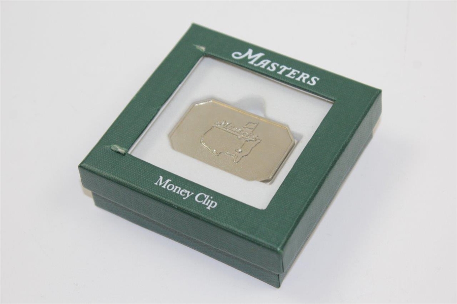Masters Tournament Undated Silvertone Money Clip in Original Box