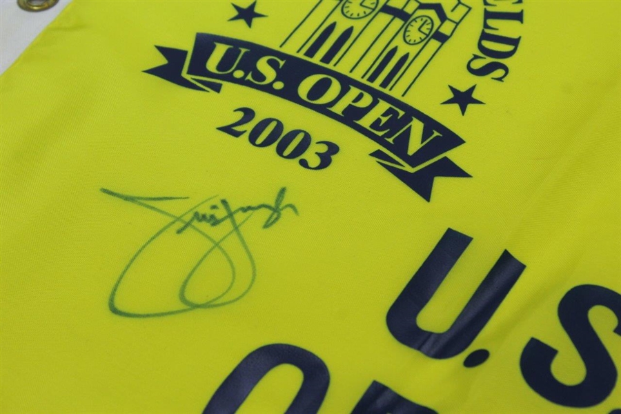 Jim Furyk Signed 2003 US Open at Olympia Fields Yellow Screen Flag JSA ALOA