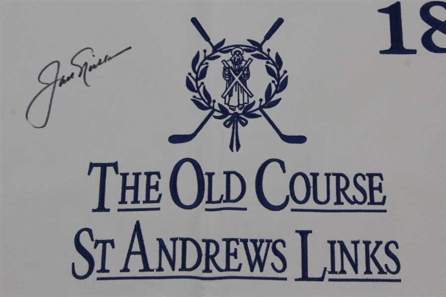 Jack Nicklaus Signed Old Course St. Andrews Embroidered Flag JSA ALOA