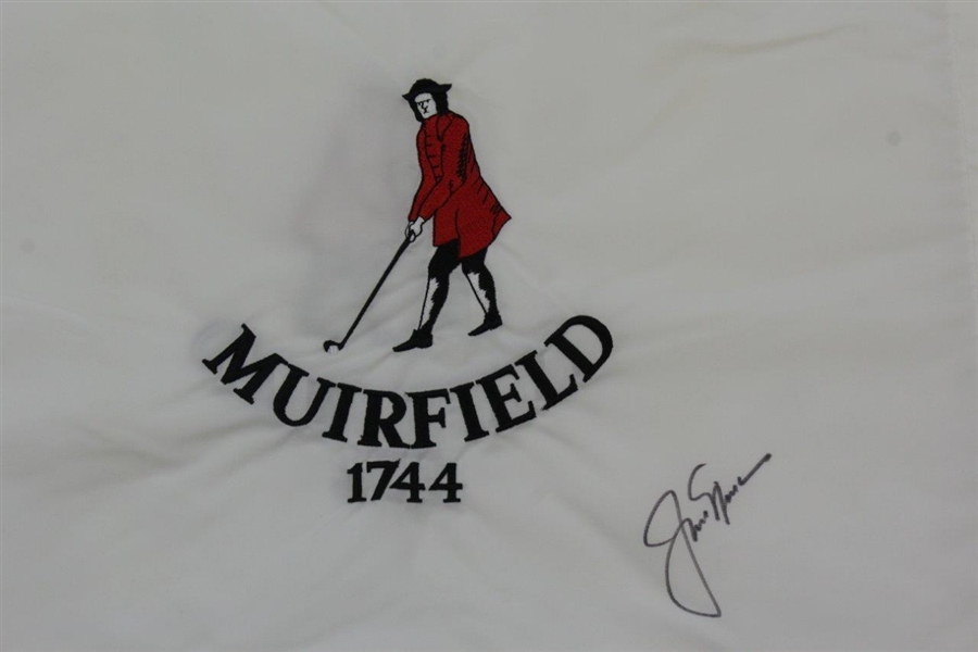 Jack Nicklaus Signed Muirfield Logo Embroidered Flag PSA #AJ25063