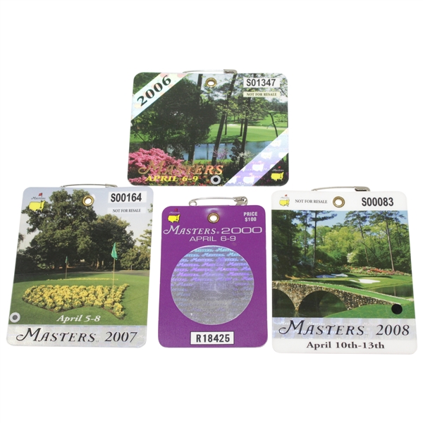 2000, 2006, 2007 & 2008 Masters SERIES Badges