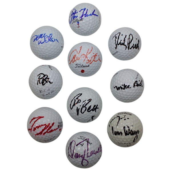 Ten (10) Signed Personal Tournament Used Golf Balls - Wargo, Kite, Beem & more JSA ALOA