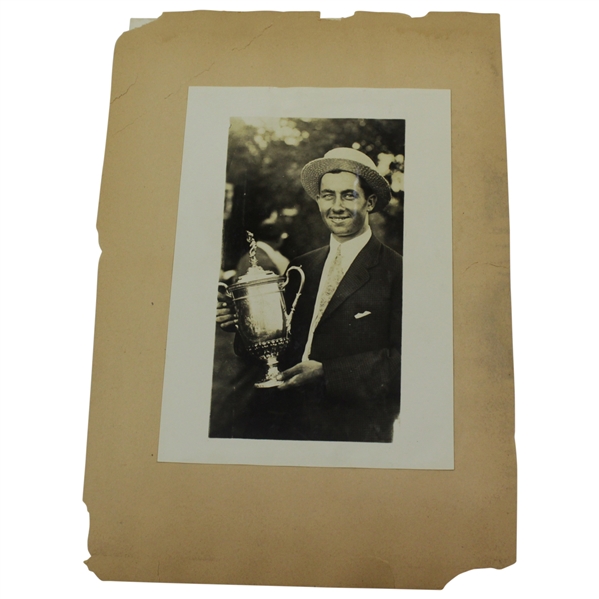 Walter Hagen 1914 US Open Photos with Trophy & of Clubhouse - With Letter