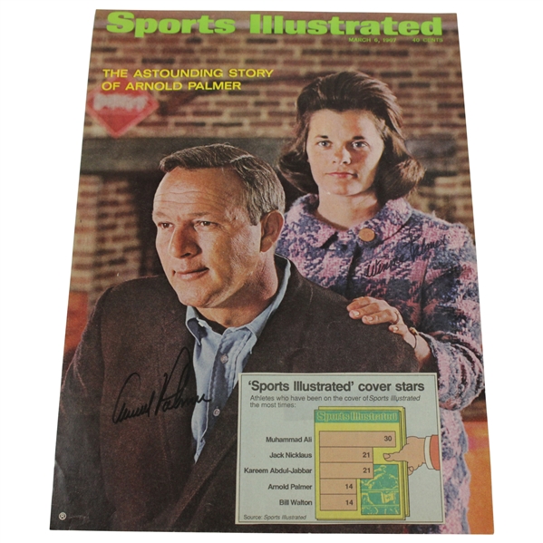 Arnold Palmer & Wife Winnie Palmer Signed 1967 Sports Illustrated Magazine Cover JSA ALOA