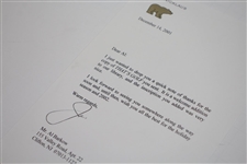 Jack Nicklaus Signed 12/14/2001 Thank You Letter on Letterhead JSA ALOA