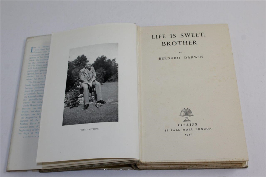 1940 'Life is Sweet Brother, Reminscences' By Bernard Darwin in Dust Jacket