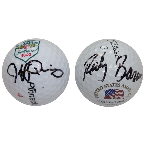 Jeff Quigley & Ricky Barnes Signed Logo Golf Balls From US Amateur Win Sites JSA ALOA