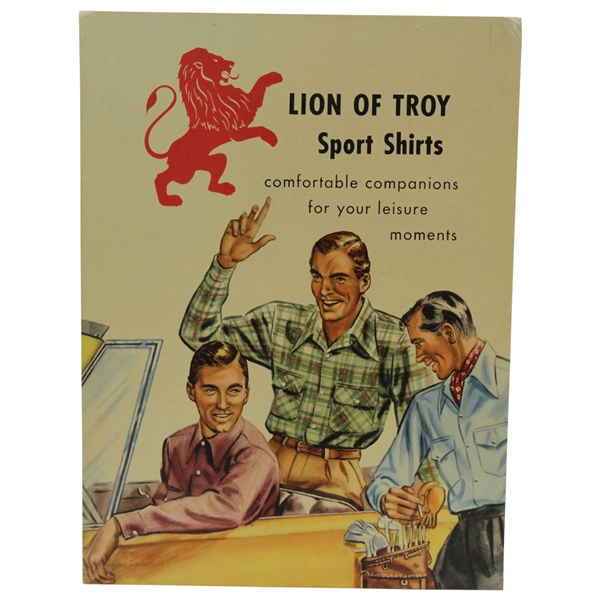 Lion of Troy Sport Shirts Vintage Broadside Stand Up Display Advertisement 