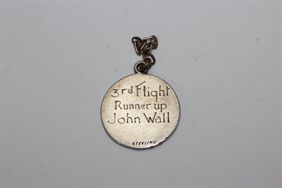 Circa 1920's-30's Northern California Golf Association Medal - John Wall 3rd Flight Runner-Up