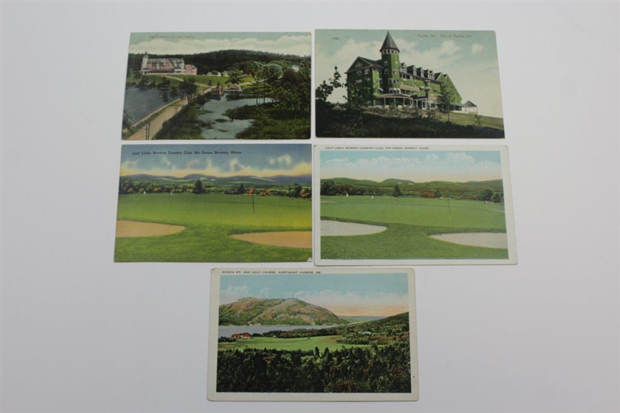 Lot of Seventeen (17) Maine Antique Golf Postcards