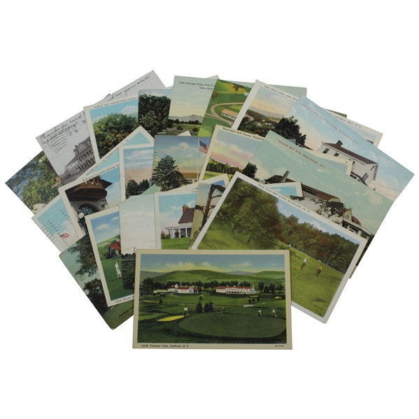 Lot of Twenty-One (21) New York Antique Golf Postcards
