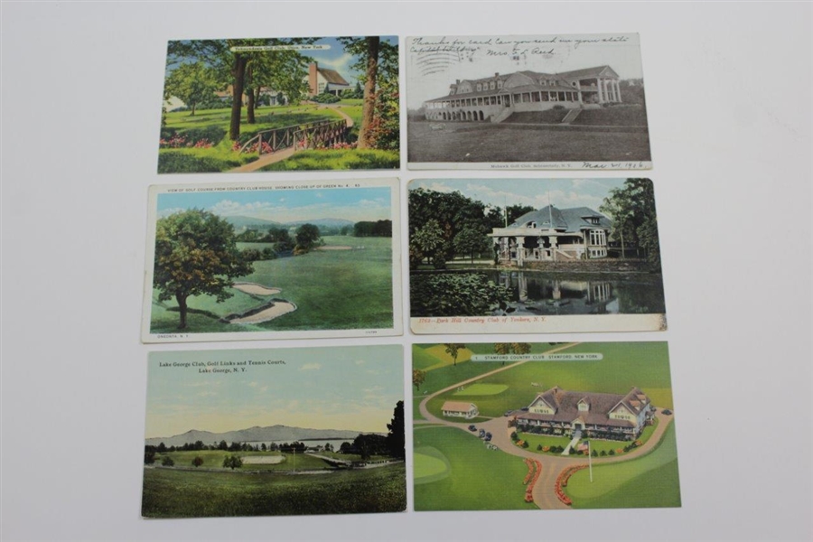 Lot of Twenty-One (21) New York Antique Golf Postcards