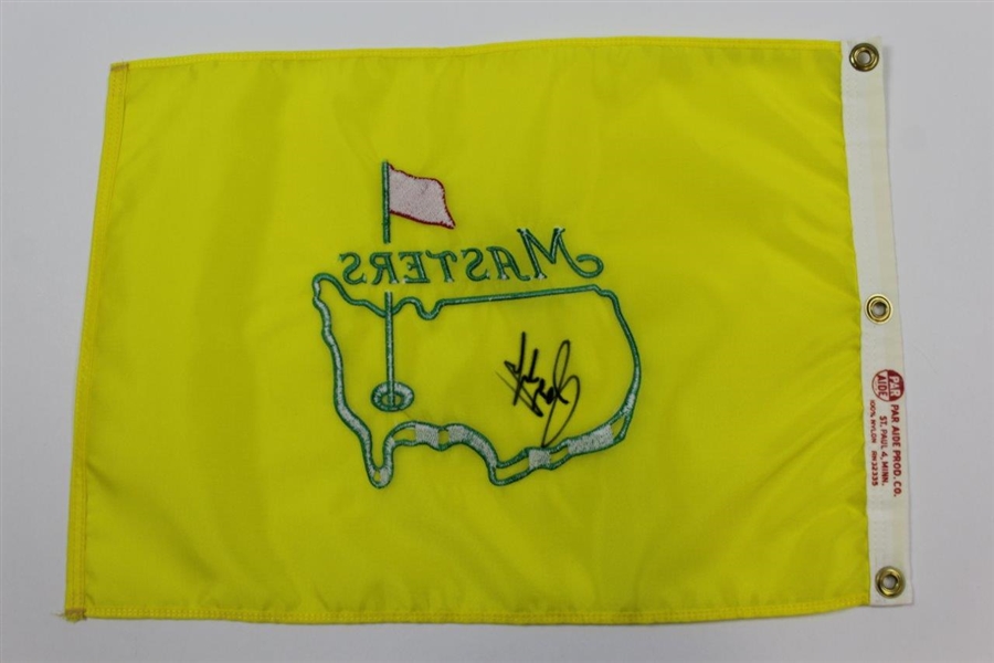 Sandy Lyle Signed Undated Masters Par-Aide Embroidered Flag - Charles Coody Collection JSA ALOA