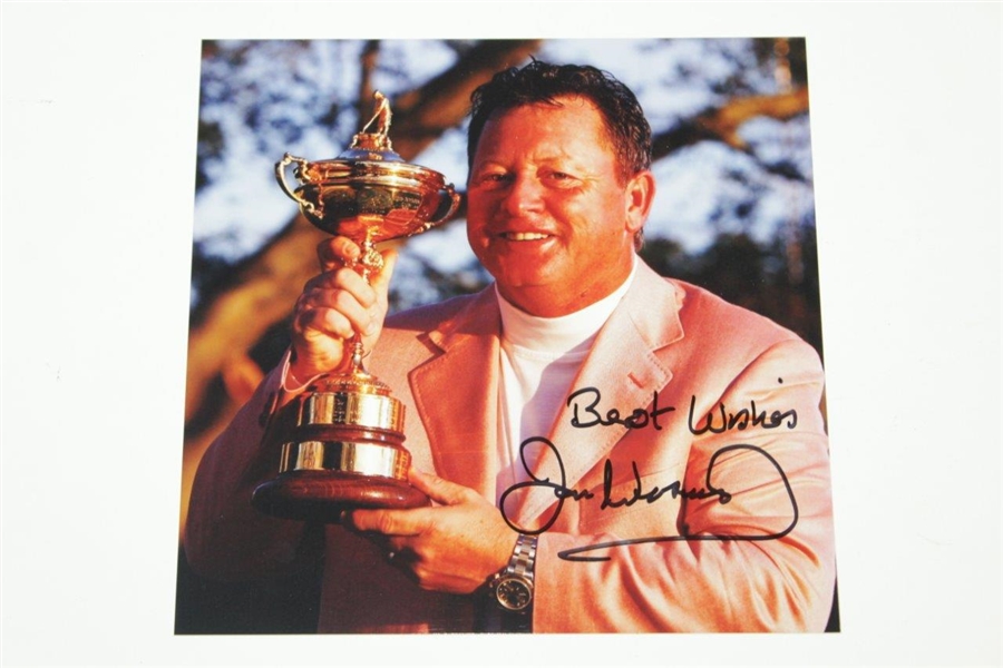 Ian Woosnam Signed Photo at 2006 Ryder Cup Holding Trophy JSA ALOA