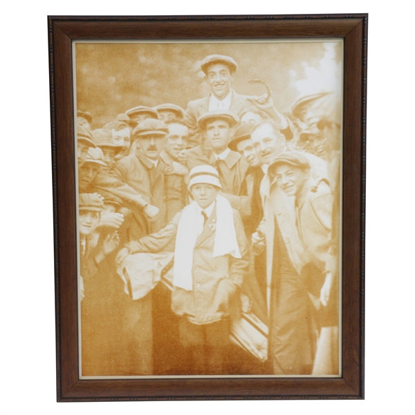 Francis Ouimet 1913 US Open Win Sepia Tone Image - Carried Away with Caddy Up Front - Framed