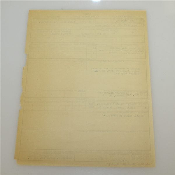 Ben Hogan's 1945 Army Separation Qualification Record Form - Signed William B. Hogan JSA ALOA