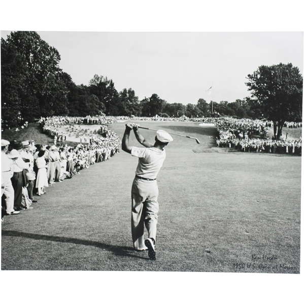 Ben Hogan B&W 16x20 Matted Photo of 1950 US Open at Merion 1-Iron Drive