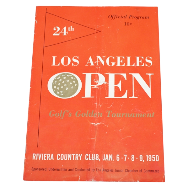 1950 Los Angeles Open at Riviera CC Program - Ben Hogan 1st Tournament After Accident!