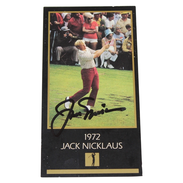 Jack Nicklaus Signed 1972 GSV Masters Collection Card JSA ALOA