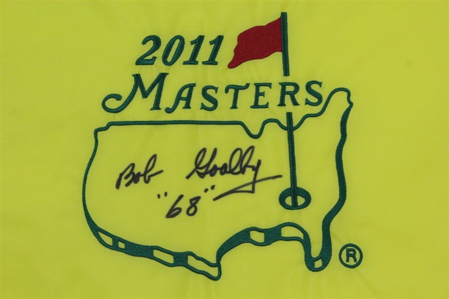 Bob Goalby Signed 2011 Masters Flag JSA ALOA