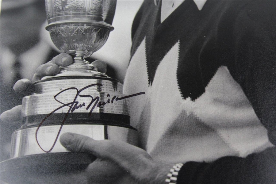 Jack Nicklaus Signed 1978 Open St. Andrews with Claret Jug B&W Photo JSA ALOA