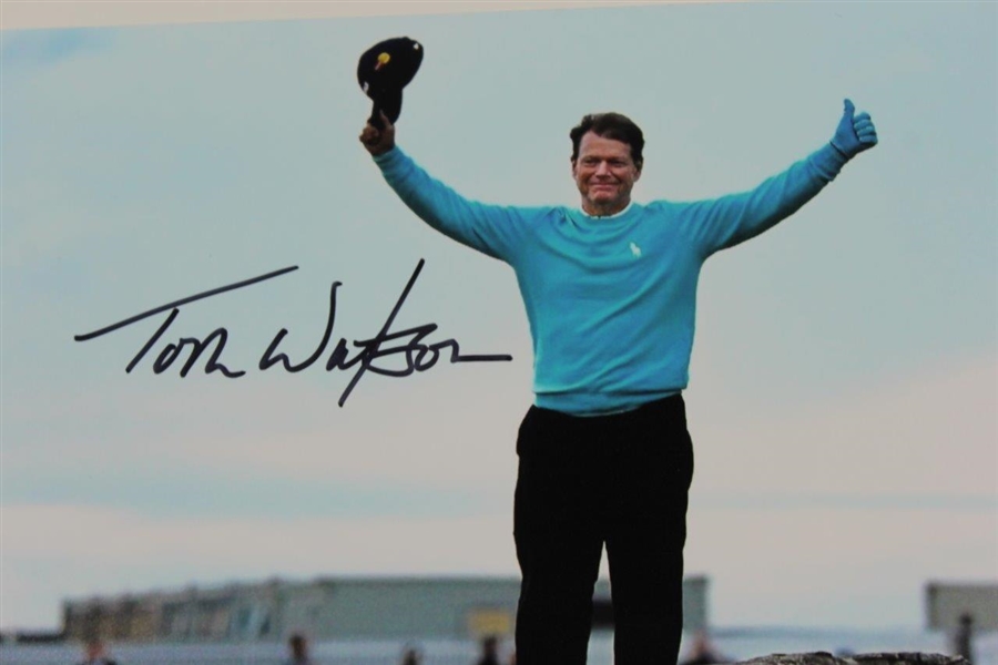 Tom Watson Signed Swilcan Bridge St. Andrews Farewell Photo JSA ALOA