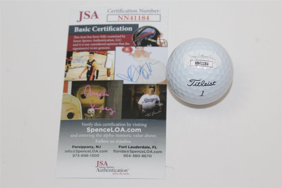 Dustin Johnson Signed Masters Logo Golf Ball JSA #NN41184
