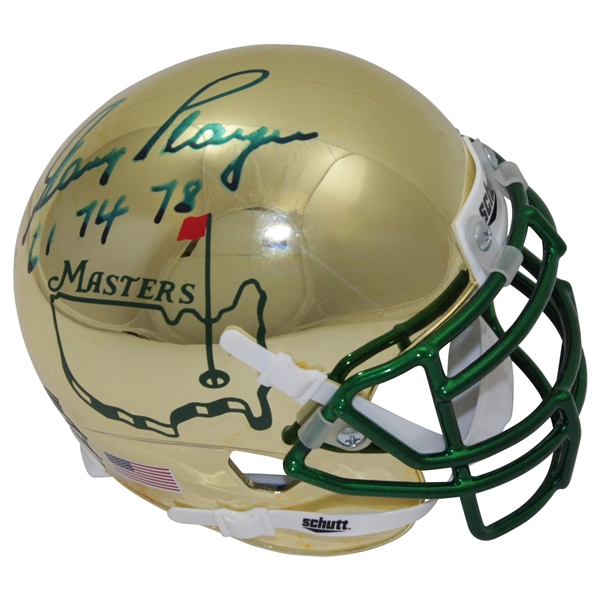 Gary Player Signed Masters Logo Mini Helmet with Years Won JSA #QQ38488