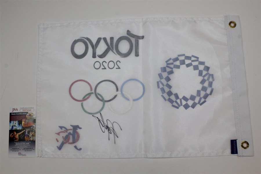 Hideki Matsuyama Signed 2020 Tokyo Olympics Replica Flag JSA #HH76549