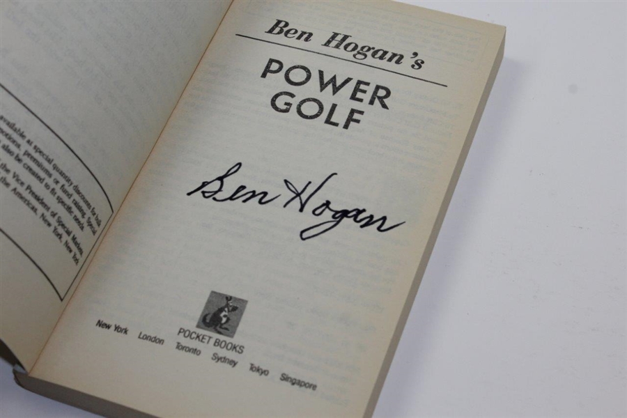 Ben Hogan Signed Late 1980's 'Power Golf' Pocket Book JSA ALOA