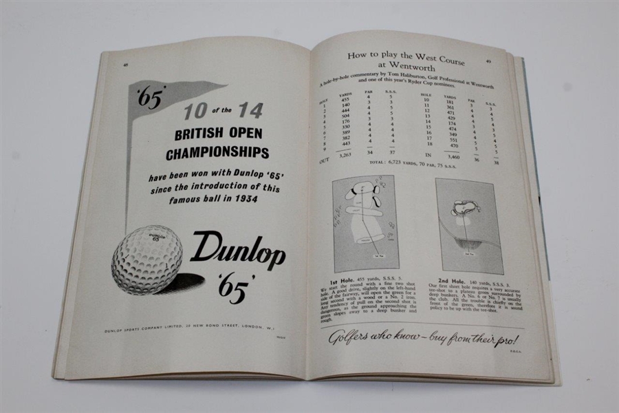1953 Ryder Cup Matches at Wentworth Program