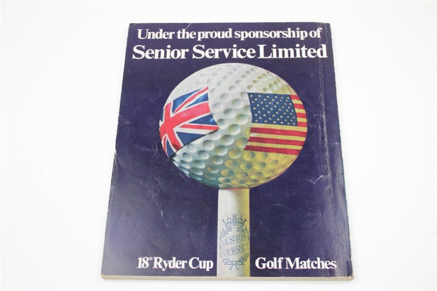 1969 Ryder Cup Matches at Royal Birkdale GC Official Program