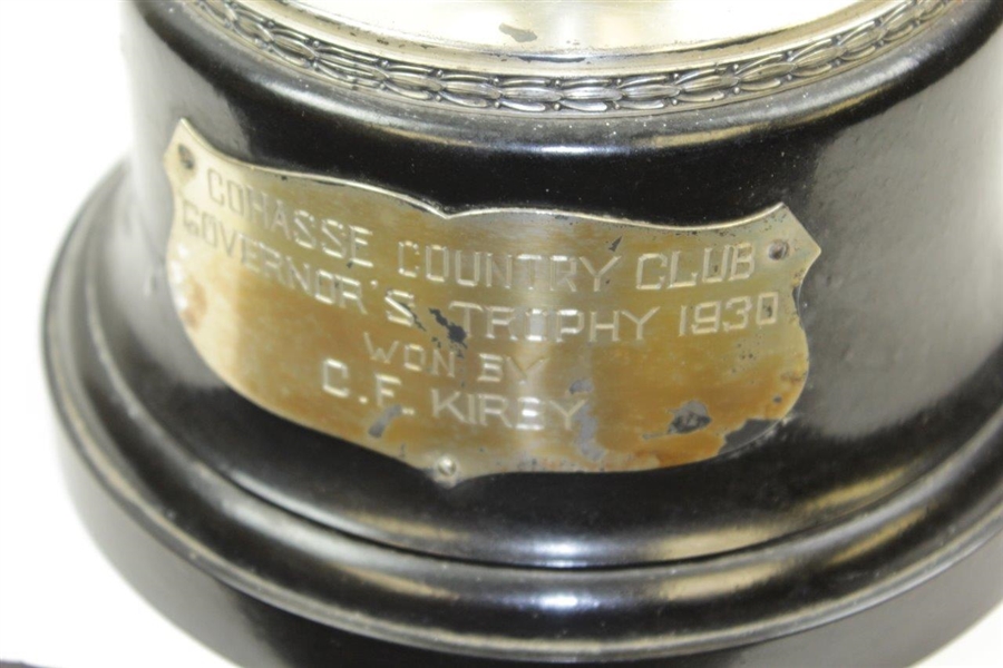 1930 Cohasse Country Club Governor's Trophy on Plinth Won by C.F. Kirby - Ross Course 23 Tall