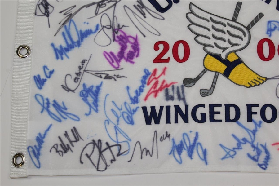 Multi-Signed 2006 US Open at Winged Foot Embroidered Flag JSA FULL #BB86955