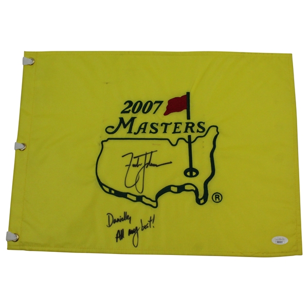 Zach Johnson Signed 2007 Masters Embroidered Flag - Personalized JSA #MM99933