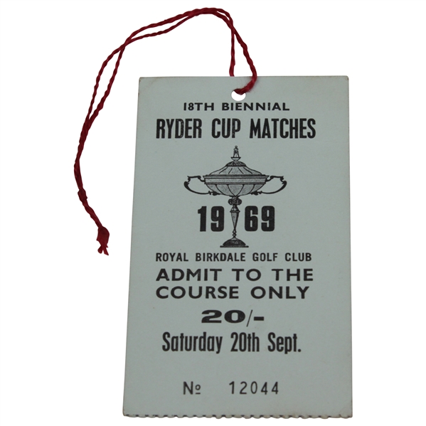1969 Ryder Cup at Royal Birkdale Saturday Ticket #12044