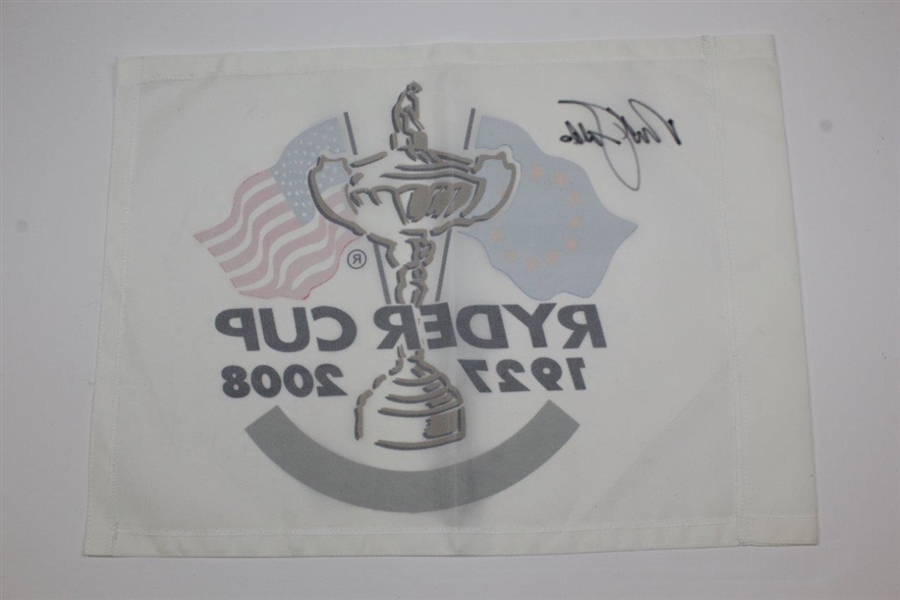 Nick Faldo Signed 2008 Ryder Cup at Valhalla Screen Flag JSA ALOA