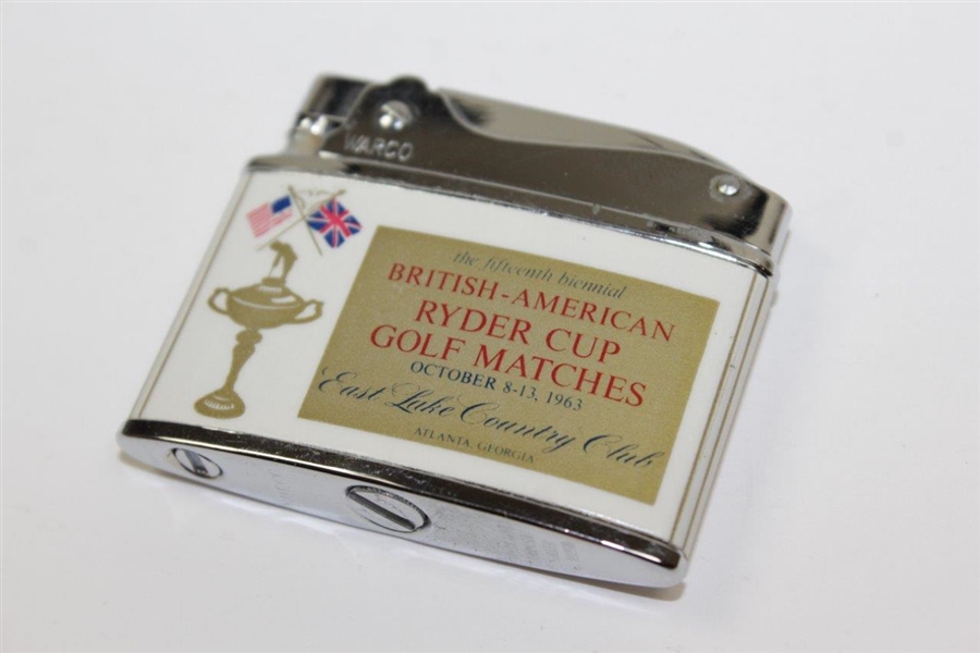 1963 Ryder Cup at East Lake CC Commemorative Warco Lighter - Excellent Condition