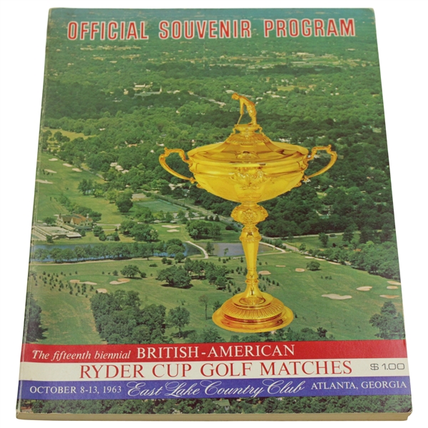 1963 Ryder Cup at East Lake Country Club Souvenir Program