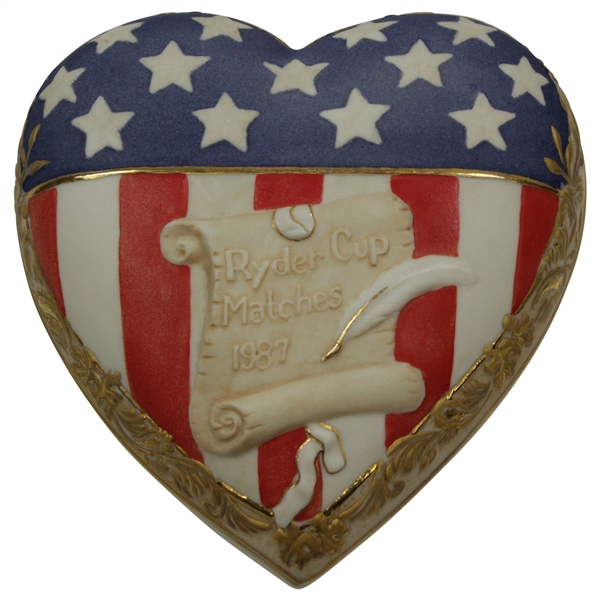 Jack & Barbara Nicklaus Gifted 1987 Ryder Cup at Muirfield Heart Shaped Box