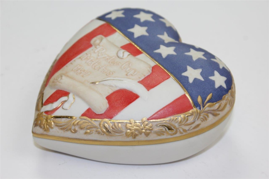 Jack & Barbara Nicklaus Gifted 1987 Ryder Cup at Muirfield Heart Shaped Box