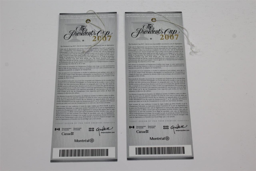 Nicklaus & Player Signed 2007 President's Cup Opening Ceremony Inv. w/2 Tickets JSA ALOA