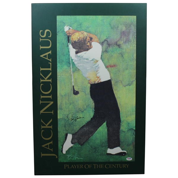 Jack Nicklaus Signed 18x28 'Player of the Century' Bart Forbes Piece PSA/DNA #AB041746
