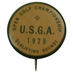 1929 US Open Qualifying Rounds Contestants Badge - Bobby Jones Win